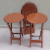 Çanta Zigon OVAL 90135 Dörtlü Model Ahşap MDF Parlak Ceviz Lake El Yapımı - 5