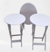 Çanta Zigon 90136 Oval sehpa Dörtlü Model Ahşap Mdf Parlak Beyaz Renk El Yapım - 1