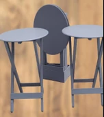 Çanta Zigon 90133 Sehpa Oval sehpa 90133 Model Dörtlü Ahşap MDF Gri Renk El Yapım - 5