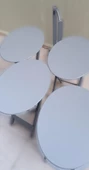 Çanta Zigon 90133 Sehpa Oval sehpa 90133 Model Dörtlü Ahşap MDF Gri Renk El Yapım - 1
