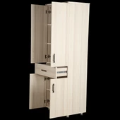 Çok Amaçlı 12686 Dolap Hard Model Parlak Carden Suntalem 4Raf 1Çekm 180cm El Yapı - 3