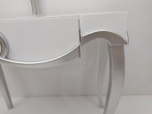 Dresuar 12453 CNC KABARTMA Kayın Aslan Ayak MDF tabla ayna Parlak Beyaz Gümüş GRİ - 5