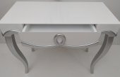 Dresuar 12453 CNC KABARTMA Kayın Aslan Ayak MDF tabla ayna Parlak Beyaz Gümüş GRİ - 6