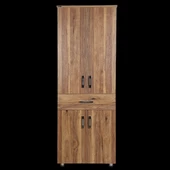 Çok 12688 Amaçlı Dolap 180 Model Hard Parlak CEVİZ Suntalem 4Raf 1Çekmec El Yapım - 1