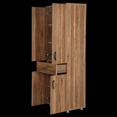 Çok 12688 Amaçlı Dolap 180 Model Hard Parlak CEVİZ Suntalem 4Raf 1Çekmec El Yapım - 3