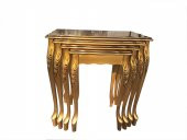 Zigon 17697 Klasik Model Sehpa Parlak GOLD renk Kayın El Oyma Aslan Ayak El Yapım thumbnail 1