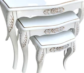 Zigon 17948 MADOLYON Klasik Kayın Aslan Oyma Ayak Parlak Beyaz Lake Gölge renk - 1