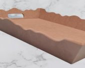 Hobi 90026 Dekoratif Model Tepsi Dikdörtgen Dalga Kenar Ahşap HAM MDF El Yapımı - 2