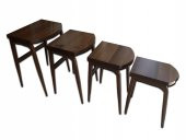 Zigon ILGZ 18029 D sehpa Model Ahşap Kayın Retro ayak Kaplama Parlk Ceviz El Yapı thumbnail 1