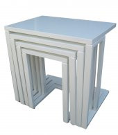 Zigon 18081 ılgz C Model Tekerlek Kayın ayak MDF tabla Parlak beyaz Lake El Yapım - 2