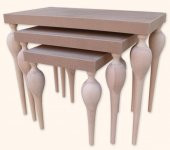 Zigon18084 ılgz Tombul Ayak Model Sehpa Kayın Torna Klasik MDF tabla HAM El yapım - 1