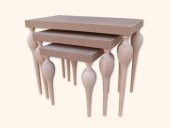 Zigon18084 ılgz Tombul Ayak Model Sehpa Kayın Torna Klasik MDF tabla HAM El yapım - 3