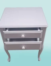 Komodin 12526 Aslan model Klasik Parlak Beyaz Natüre Eskitme Kulp Kayın El Yapım - 1