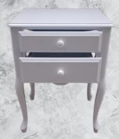 Komodin 12526 Aslan model Klasik Parlak Beyaz Natüre Eskitme Kulp Kayın El Yapım - 2