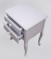 Komodin 12526 Aslan model Klasik Parlak Beyaz Natüre Eskitme Kulp Kayın El Yapım - 3