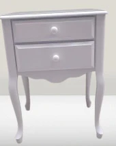 Komodin 12526 Aslan model Klasik Parlak Beyaz Natüre Eskitme Kulp Kayın El Yapım - 6