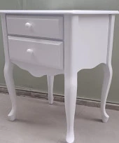 Komodin 12526 Aslan model Klasik Parlak Beyaz Natüre Eskitme Kulp Kayın El Yapım - 8