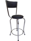 Sandalye 13992 BAR Yüksek Model SİYAH Sunideri döşem Metal Çelik nikelaj Elyapı - 1