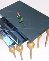 Zigon ILGZ 18100 Sehpa TOMBUL Model Parlak Gold Kayın Ayak çizgili Ayna El Yapım thumbnail 6