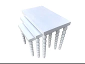 Zigon 18028 Sehpa ELMA Model Parlak Beyaz Lake Ahşap Kayın Ayak Kutu sevk El Yapı - 1