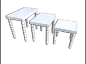 Zigon 18028 Sehpa ELMA Model Parlak Beyaz Lake Ahşap Kayın Ayak Kutu sevk El Yapı - 3