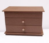 Hobi Dekoratif Model 90073 Makyaj Kutusu 2 Çekmece Ahşap MDF HAM El Yapımı - 6