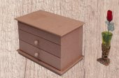 Hobi Dekoratif Model 90073 Makyaj Kutusu 2 Çekmece Ahşap MDF HAM El Yapımı - 8