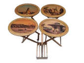 Çasnta ST 18162 Zigon OVAL RESİMLİ Model Ahşap ayk Parlak Ceviz Natüre EN AZ park - 1