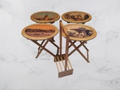 Çasnta ST 18162 Zigon OVAL RESİMLİ Model Ahşap ayk Parlak Ceviz Natüre EN AZ park - 3