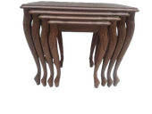 Zigon 18190 klasik sehpa Kayın El Oyma Aslan Ayak Parlak Ceviz Lake Renk El yapım thumbnail 1