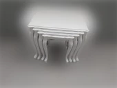 Zigon ST 18191 klasik Model sehpa Kayın Oymalı Aslan Ayk Parlak Beyaz Lake Elyapı thumbnail 8