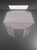 Zigon Sehpa 18222 Sukut Klasik Model Ahşap Kayın HAM Boyasız Torna Ayak El Yapım thumbnail 2