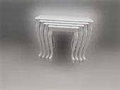 Zigon ST 18191 klasik Model sehpa Kayın Oymalı Aslan Ayk Parlak Beyaz Lake Elyapı thumbnail 1