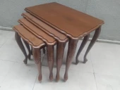 Zigon 18190 klasik sehpa Kayın El Oyma Aslan Ayak Parlak Ceviz Lake Renk El yapım thumbnail 5