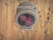 Çanta Zigon 18208 Klasik Oval Sehpa Model Çiçek Motifli HAM Kayın Nature Ei yapım - 5