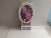Çanta Zigon 18208 Klasik Oval Sehpa Model Çiçek Motifli HAM Kayın Nature Ei yapım - 7