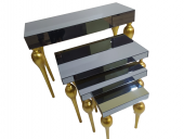 Dresuar-Zigon 18185 TOMBUL ayak Model Kayın Torna MDF Parlk gold Füme cam Kaplama - 1