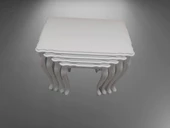 Zigon ST 18191 klasik Model sehpa Kayın Oymalı Aslan Ayk Parlak Beyaz Lake Elyapı thumbnail 4