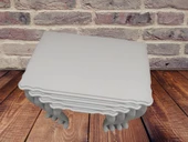 Zigon ST 18191 klasik Model sehpa Kayın Oymalı Aslan Ayk Parlak Beyaz Lake Elyapı thumbnail 7