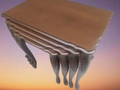 Zigon 18190 klasik sehpa Kayın El Oyma Aslan Ayak Parlak Ceviz Lake Renk El yapım thumbnail 7