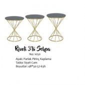 Brc 18511 RİVOL Zigon Model Metal transmisyon Gold Renk Düz Siyah temper El Yapım thumbnail 2