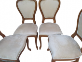 Sandalye 18485 Ceviz Klasik Model Kayın ASLAN Ayak Oyma Ceviz babayface kumaş - 5