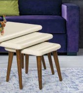 Zigon Osm 18529 CLASS Model Klasik Sehpa Kayın Retro Ayak Krem Ceviz renk Elyapı thumbnail 3