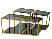 Zigon Orta 19333 Model kare Metal gold kaplama Temper kırılmaz cam füme El yapım - 1