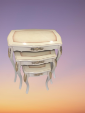 Zigon Sehpa 18567 VİNTAGE Model Parlak Krem Kayın Klasik Aslan Oyma Ayak El Yapım thumbnail 5