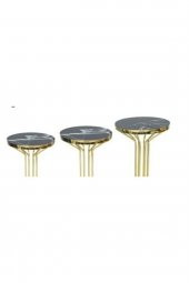 Brc 18536 BUFALO Zigon Model Metal Gold Kaplama Siyah Mermer Temper cam El Yapım - 2