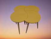 Zigon-Orta 19622 Sehpa Takım HİLAL Model Parlak Hardal Kayın RETRO Ayak El yapım thumbnail 1