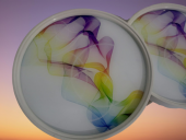 Zigon 19629 Sehpa Çember RENKLİ DALGA Model Kayın Retro Parlk Ceviz 3Ayk Üstü Cam - 7