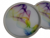 Zigon 19629 Sehpa Çember RENKLİ DALGA Model Kayın Retro Parlk Ceviz 3Ayk Üstü Cam - 8