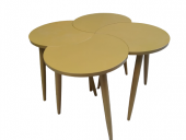 Zigon-Orta 19622 Sehpa Takım HİLAL Model Parlak Hardal Kayın RETRO Ayak El yapım thumbnail 4